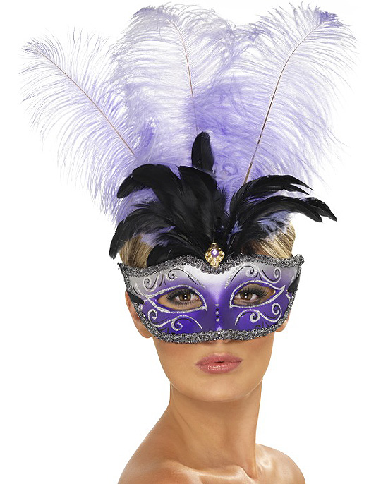 Venetian Colombina Eyemask - Purple