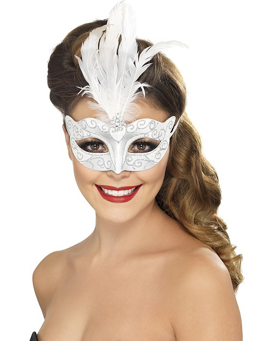 Venetian Glitter Eyemask - Silver