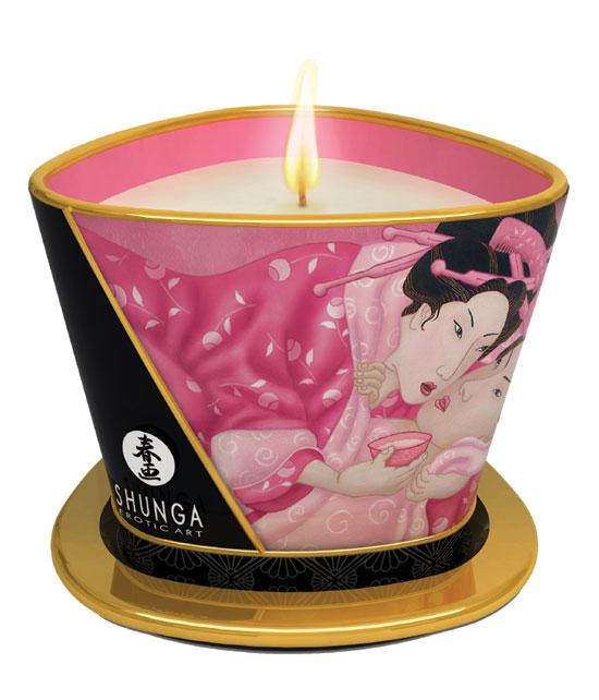 Vela Massagem Pétalas Rosa 170ml - Shunga®
