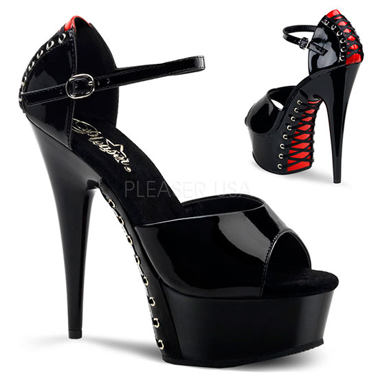 Corset Sandals - Black/Red