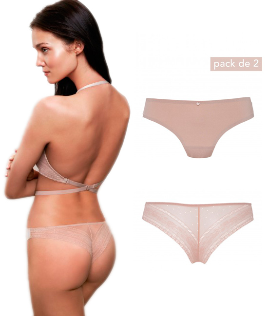 Tanga Invisíble/Pack 2 - Beige